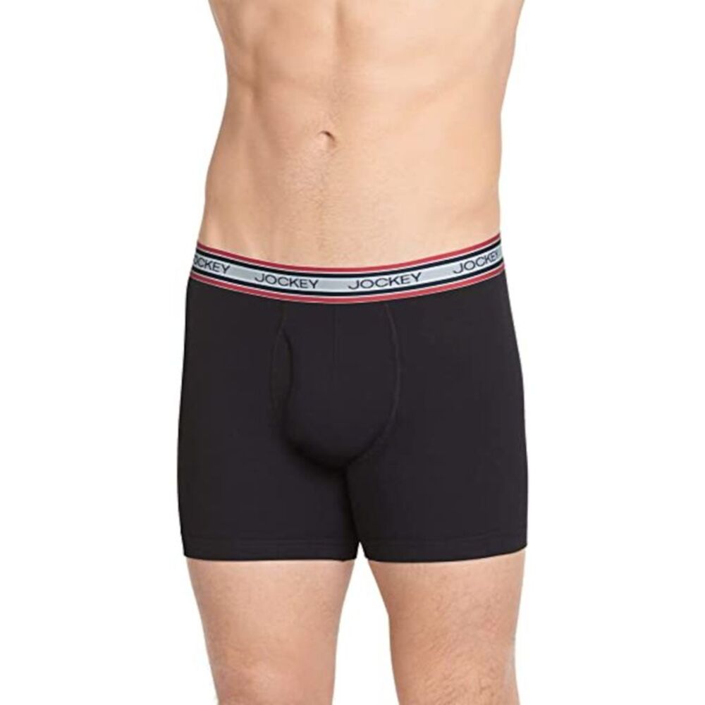 JOCKEY Intimates Black Stripe-Trim Trunk Underwear L
